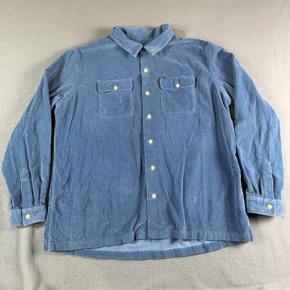 Polo Ralph Lauren Shirt Mens 2XLT Blue Corduroy Long Sleeve Button Up Casual